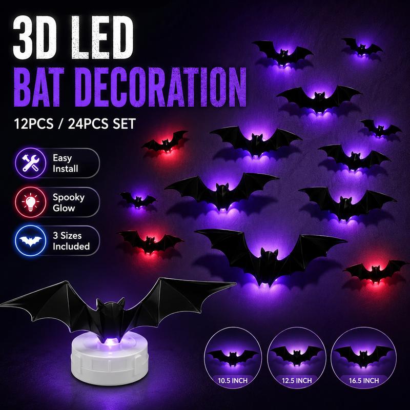đŚHalloween 3D Bat LED Wall Light Decor
