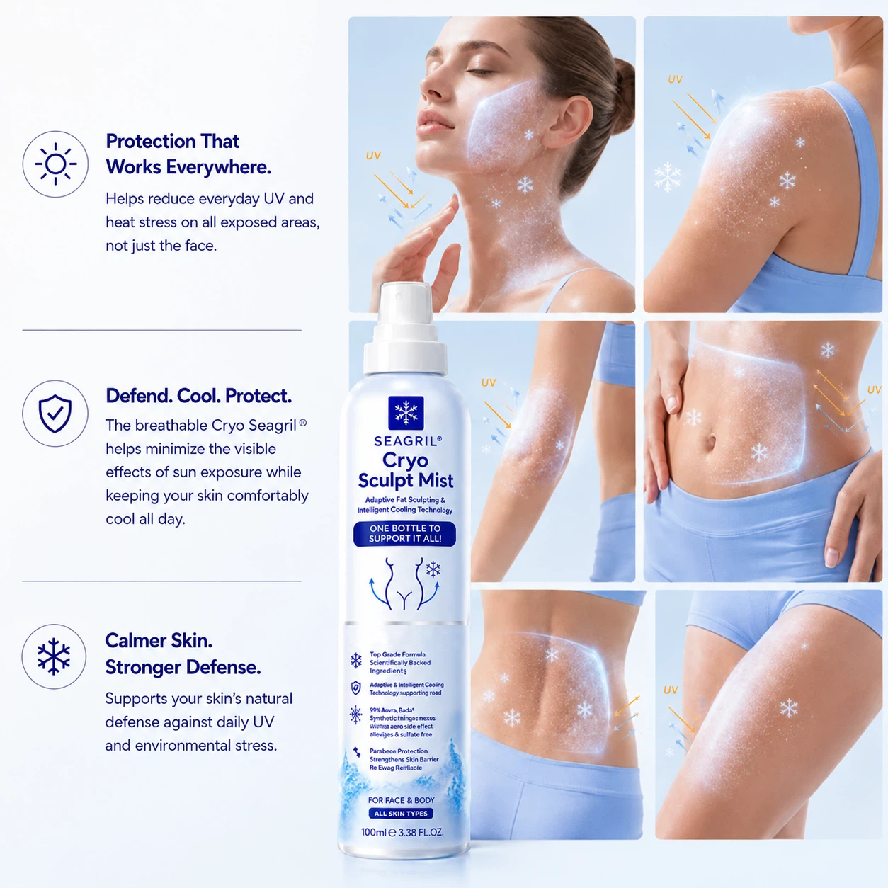 SEAGRIL® 4-in-1 Cryo Sculpt Mist(❄️ Instant Cooling • Firm-Looking Skin • Refreshing Comfort • Everyday Body Care)